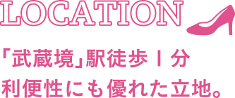 LOCATION 「武蔵境」駅徒歩1分 利便性にも優れた立地。